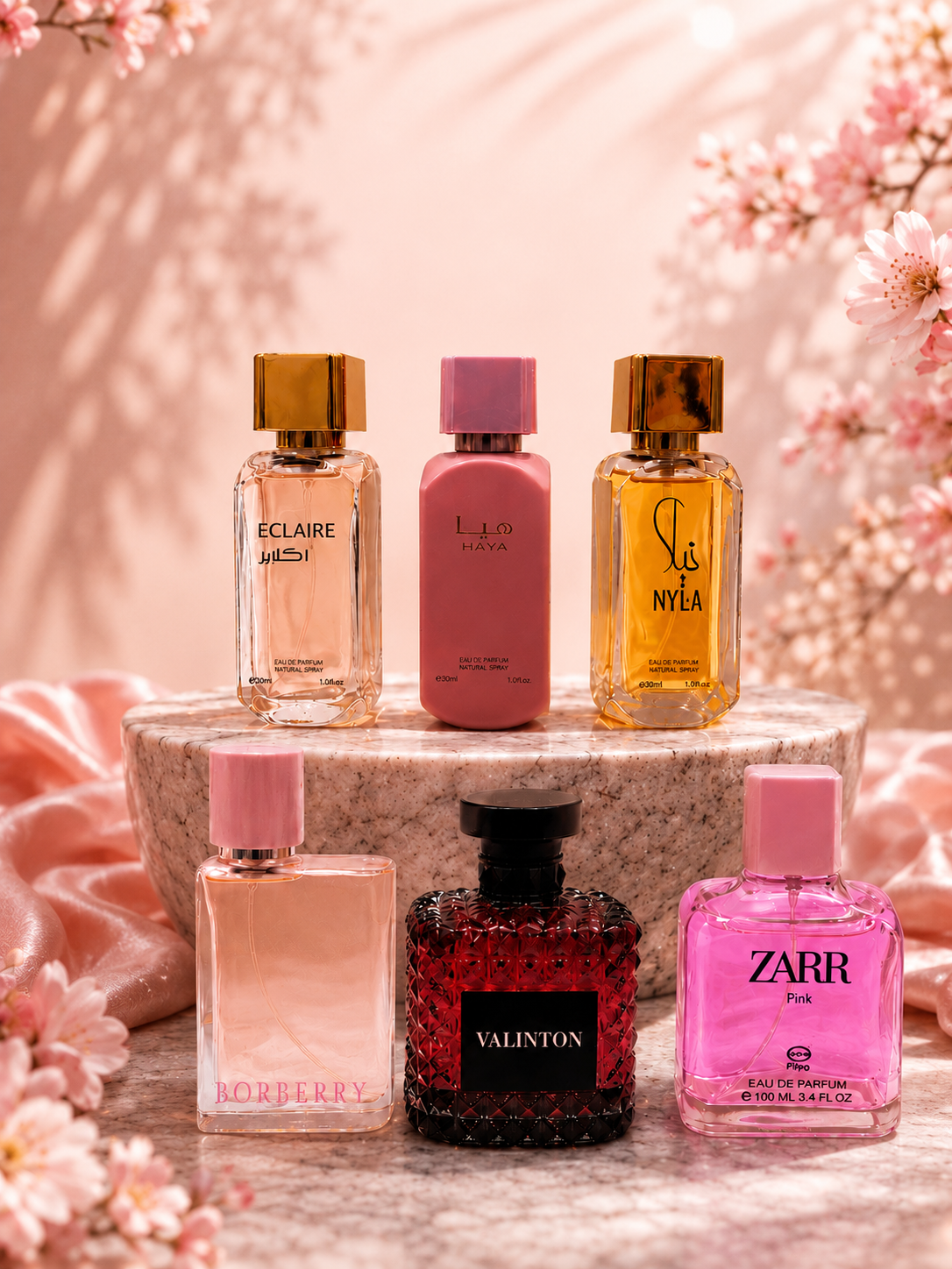 بكج عطور سداسي (فالينتون-بوربيري-زارا بينك-نيلا-هيا-اكلاير) 