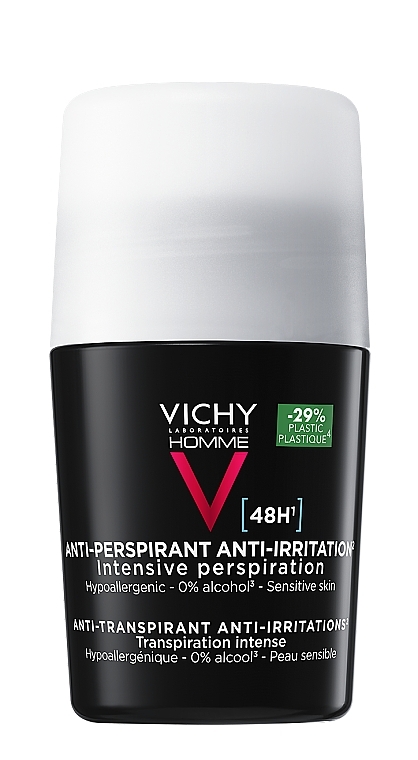 مزيل العرق الدوار المضاد للتعرق والتهيج للرجال من فيشي (Vichy Homme Anti-Perspirant Anti-Irritation)