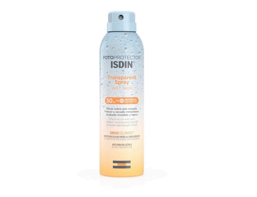 بخاخ واقي شمس شفاف للبشرة الرطبة والجافة Isdin Fotoprotector Wet Skin Transparent Spray SPF 50