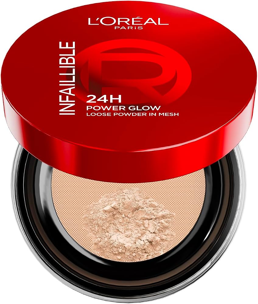 LOREAL Infallible 24h Power Glow Loose Powder In Mesh - Universal لوريال لوس باودر تمنح البشرة إشراقة ناعمة ولمسة نهائية مشرقة