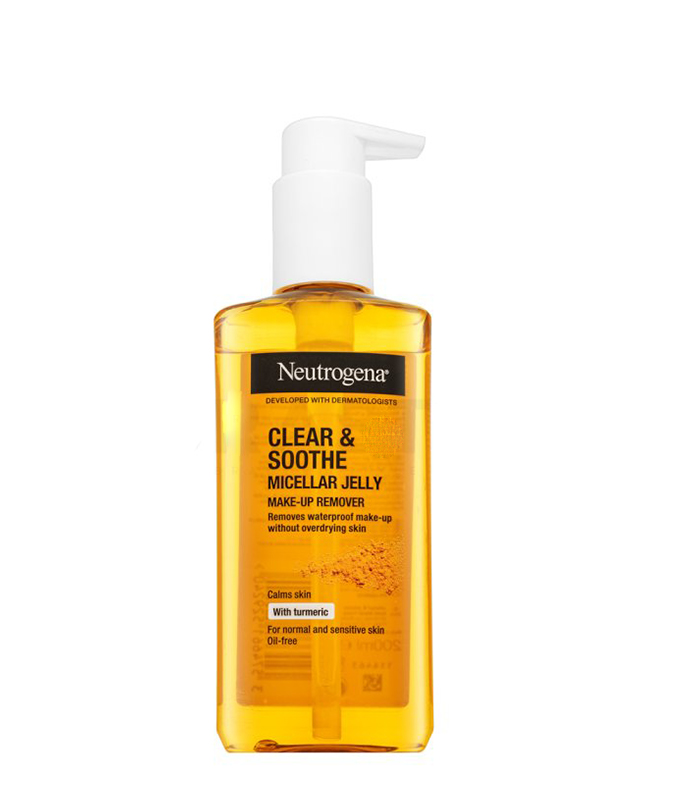  غسول نتروجينا بالكركم Neutrogena Clear and Soothe Micellar Jelly Make-Up Remover 200 ml