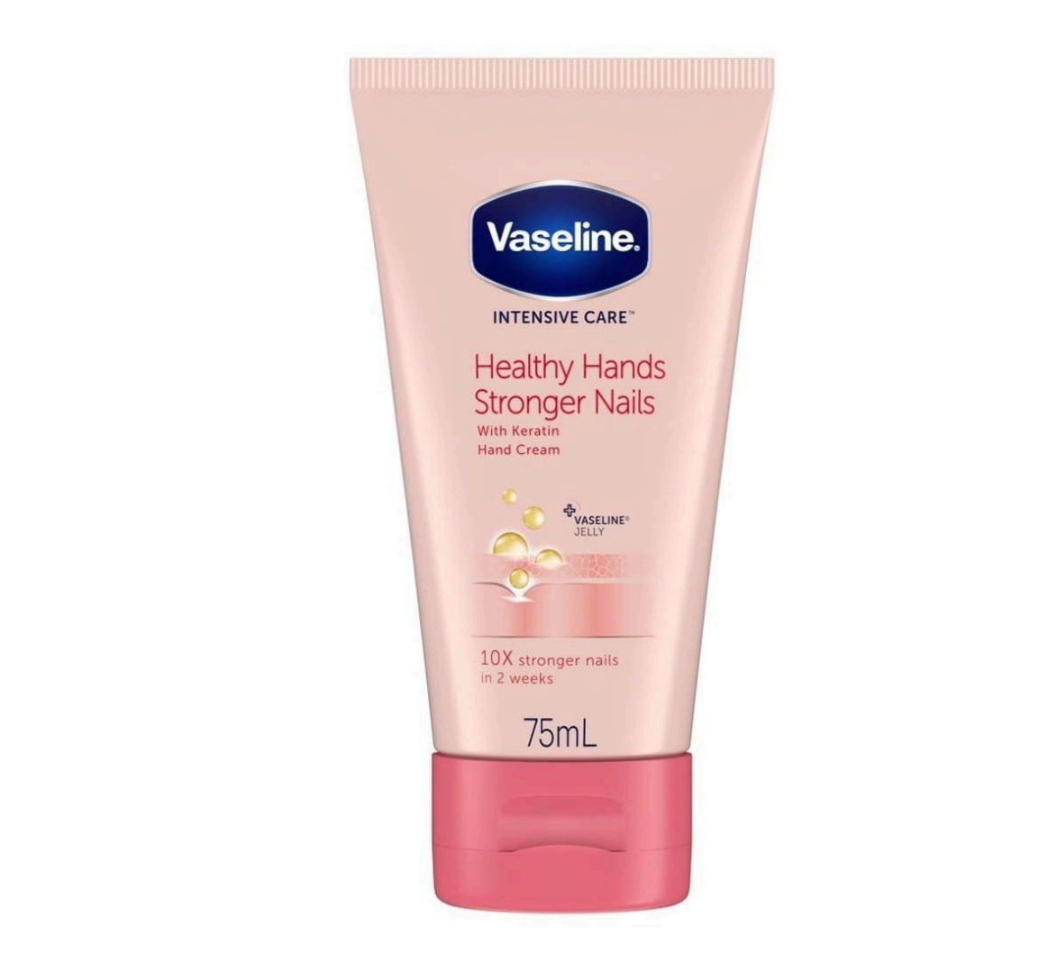 كريم فازلين للعناية المركزة لليدين والأظافر (Vaseline Healthy Hands Stronger Nails) بحجم 75 مل