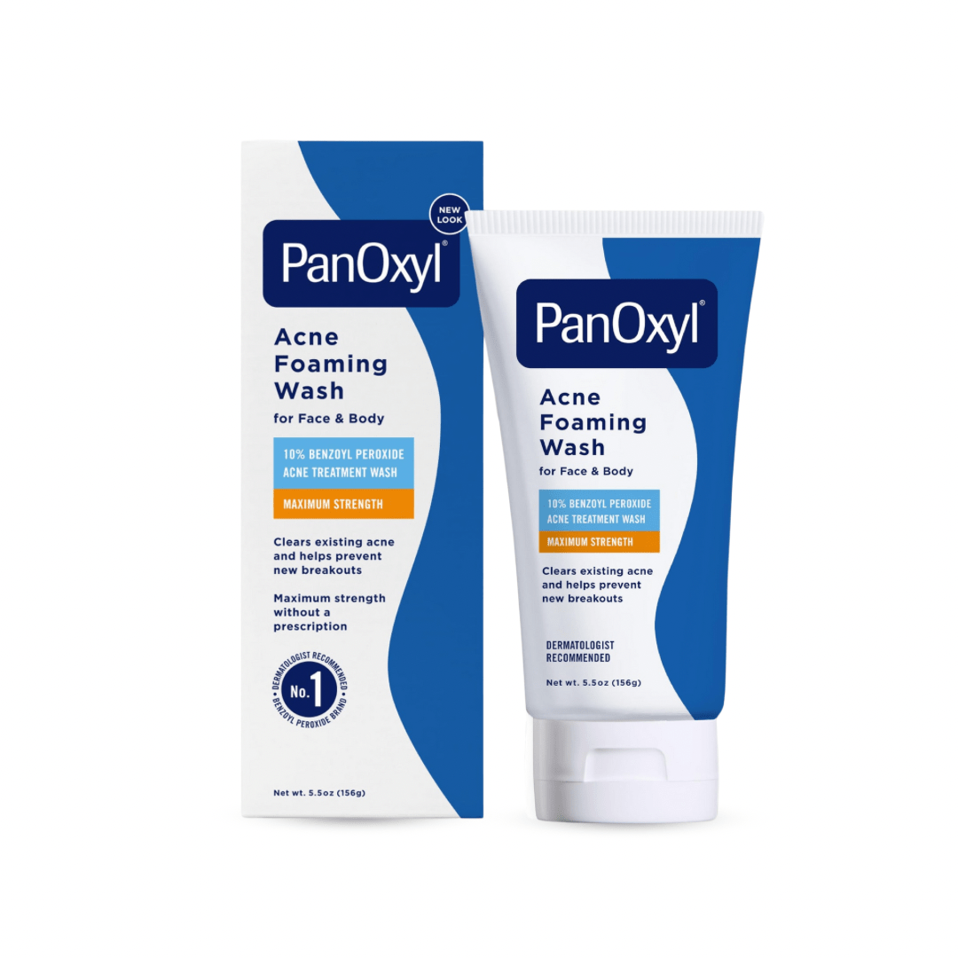 غسول بانوكسيل للوجه والجسم - 156غرام | panoxyl acne foaming 10% benzoyl peroxide