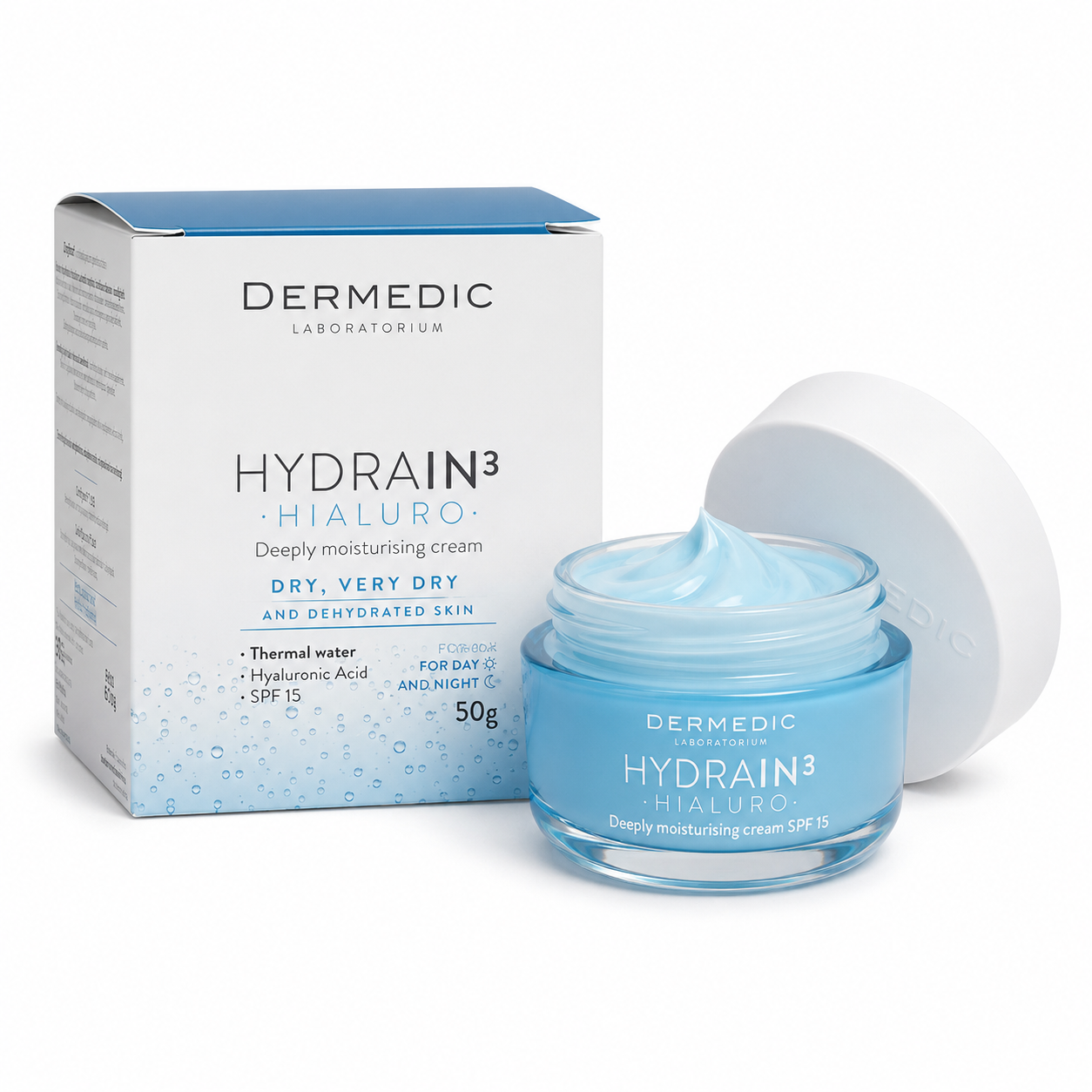 DERMEDIC HYDRAIN Ultra-hydrating cream-gel - 50ml | ديرمديك مرطب جل كريم هيالورنيك اسيد -50 مل