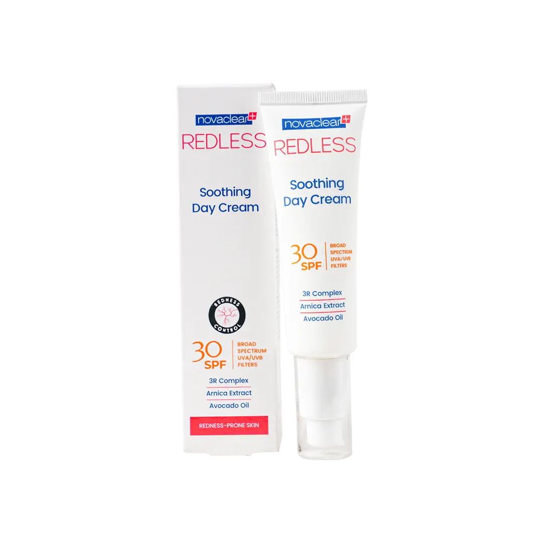 Novaclear redless day cream spf30 50 ml نوفاكلير ريدلس للبشرة المعرضة للاحمرار و التهيج مع حماية من الشمس