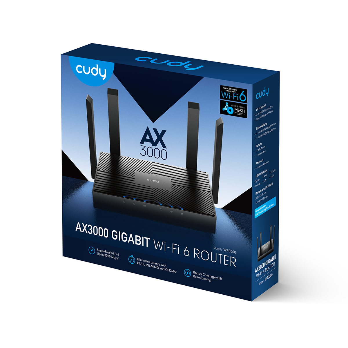 CUDY AX3000 Gigabit Mesh Wi-Fi 6 Router