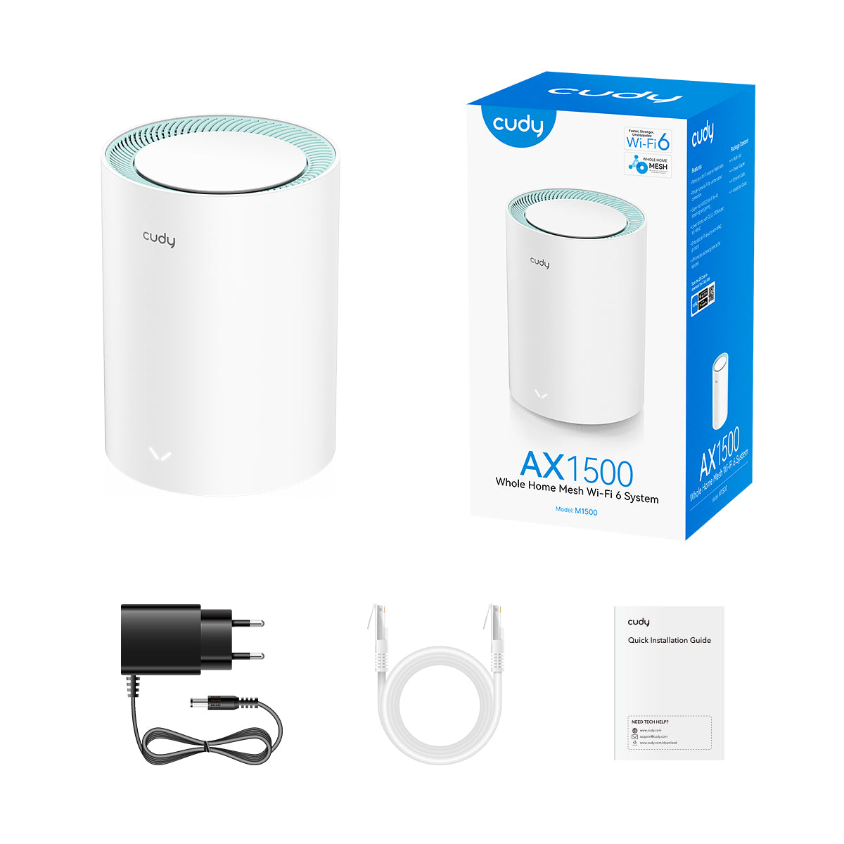 Cudy M1500 AX1500 Gigabit Mesh Wi-Fi 6 System 1-Pack