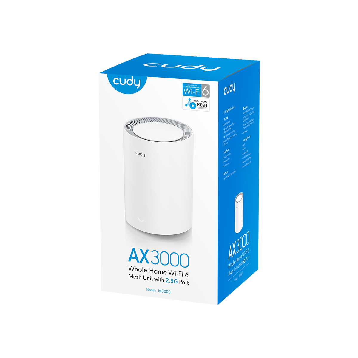 Cudy M3000 AX3000 2.5G Mesh Wi-Fi 6 System White 1-Pack